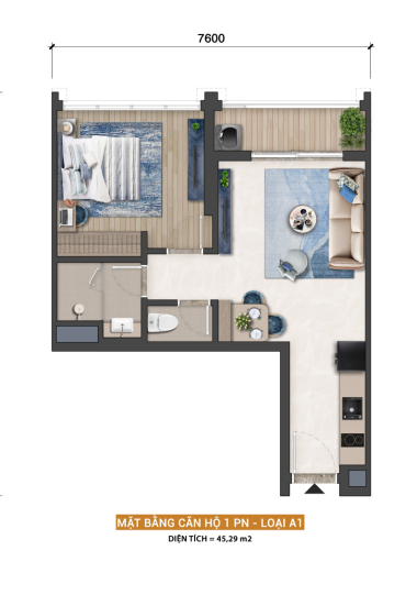 Căn Hộ1 P.Ngủ Blanca City Vũng Tàu