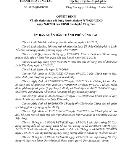 Sun Blanca City Vũng Tàu - Quyết Định Đính Chính Huy Hoạch 1/500 ngày 26/11/2024